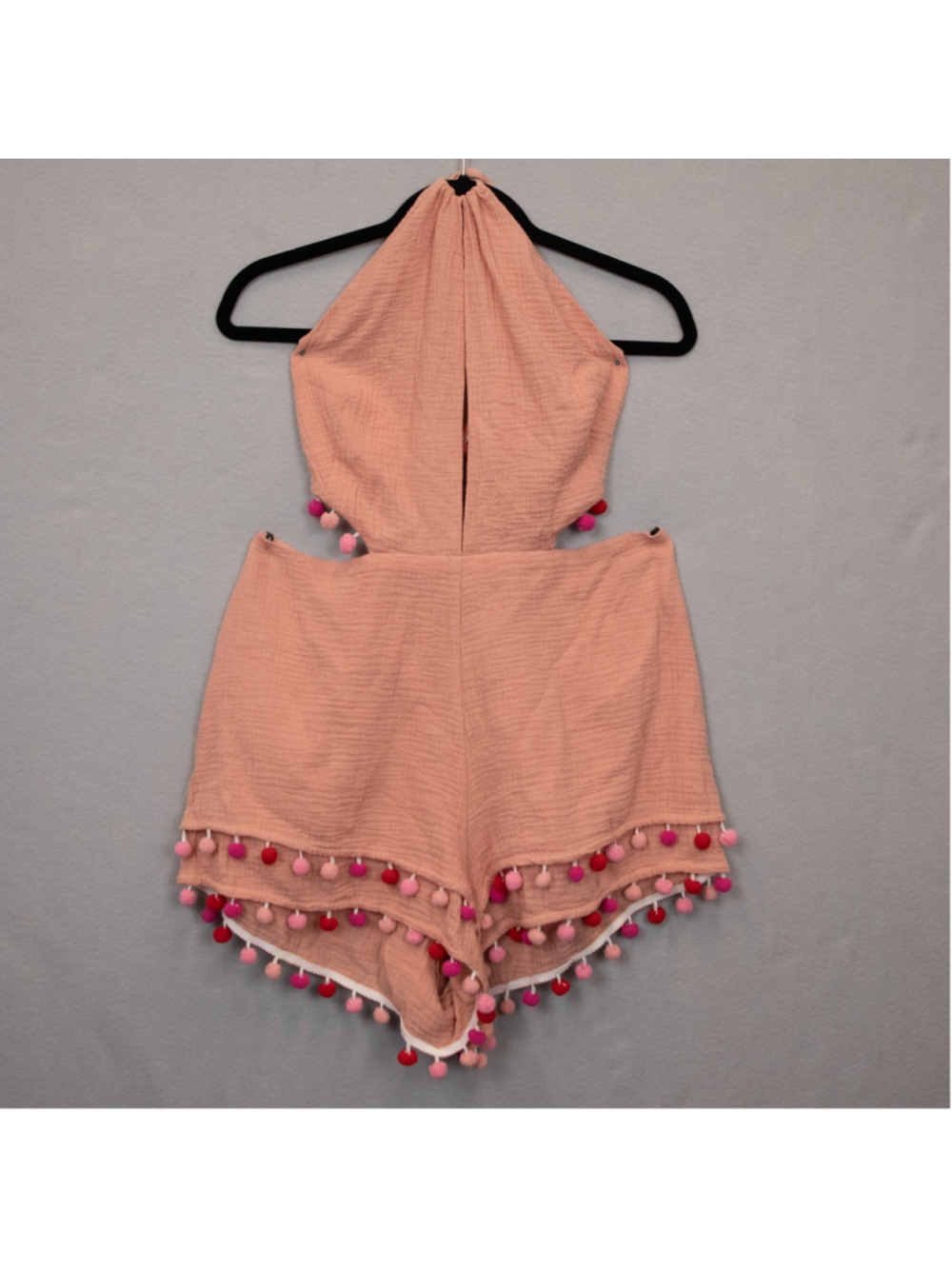 Majorelle Fiji pink pom pom romper-L